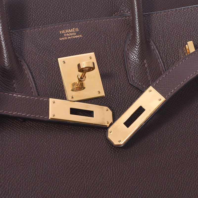 HERMES エルメス バーキン 30 茶 ゴールド金具 □K刻印(2007年頃) レディース ヴォーエプソン ハンドバッグ ABランク 中古 銀蔵
