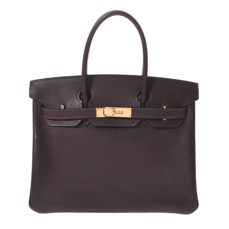 HERMES エルメス バーキン 30 茶 ゴールド金具 □K刻印(2007年頃) レディース ヴォーエプソン ハンドバッグ ABランク 中古 銀蔵