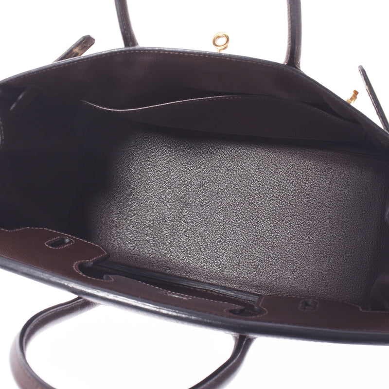 HERMES エルメス バーキン 30 茶 ゴールド金具 □K刻印(2007年頃) レディース ヴォーエプソン ハンドバッグ ABランク 中古 銀蔵
