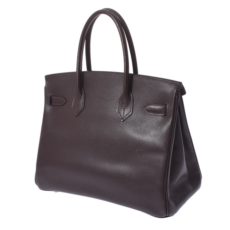 HERMES エルメス バーキン 30 茶 ゴールド金具 □K刻印(2007年頃) レディース ヴォーエプソン ハンドバッグ ABランク 中古 銀蔵