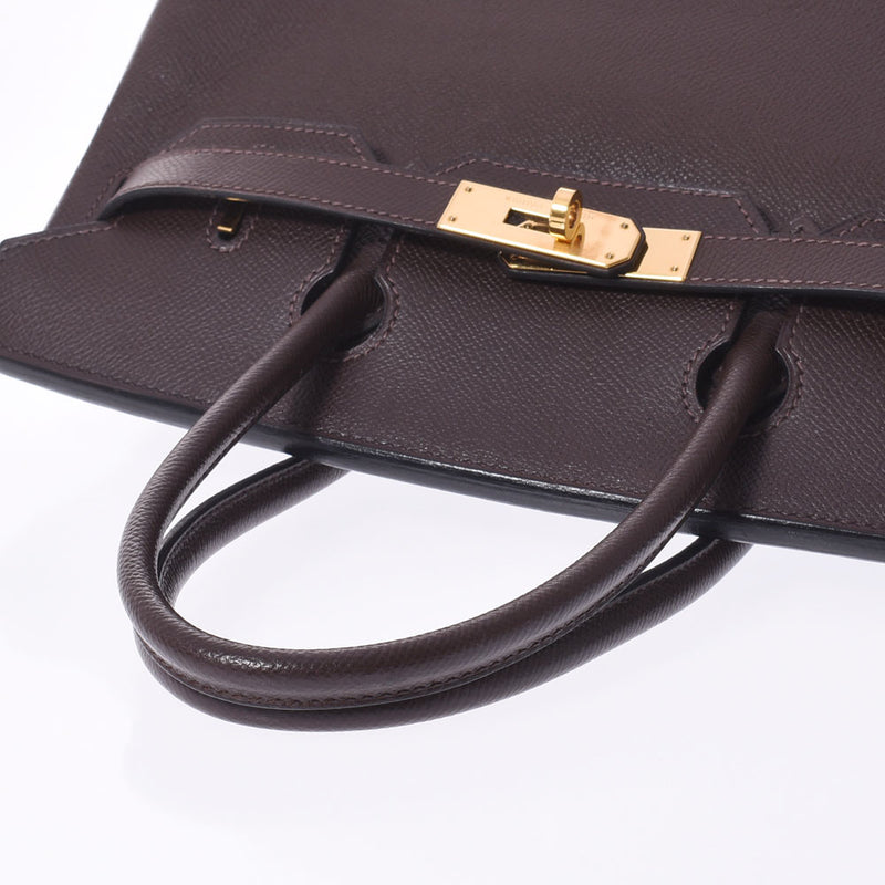 HERMES エルメス バーキン 30 茶 ゴールド金具 □K刻印(2007年頃) レディース ヴォーエプソン ハンドバッグ ABランク 中古 銀蔵