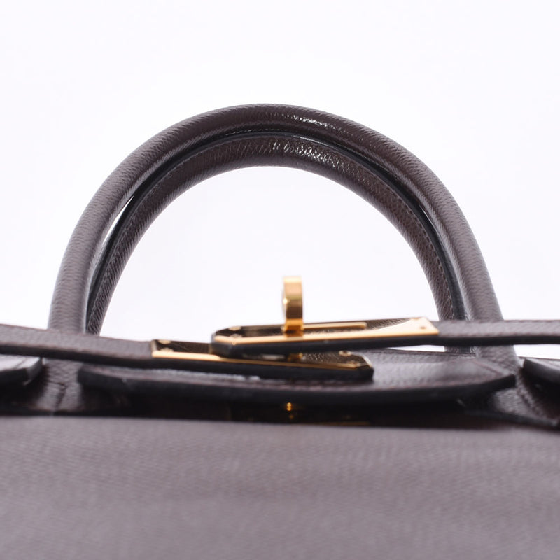 HERMES エルメス バーキン 30 茶 ゴールド金具 □K刻印(2007年頃) レディース ヴォーエプソン ハンドバッグ ABランク 中古 銀蔵
