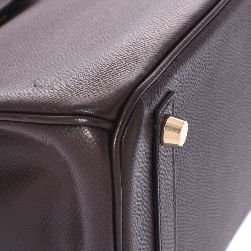 HERMES エルメス バーキン 30 茶 ゴールド金具 □K刻印(2007年頃) レディース ヴォーエプソン ハンドバッグ ABランク 中古 銀蔵