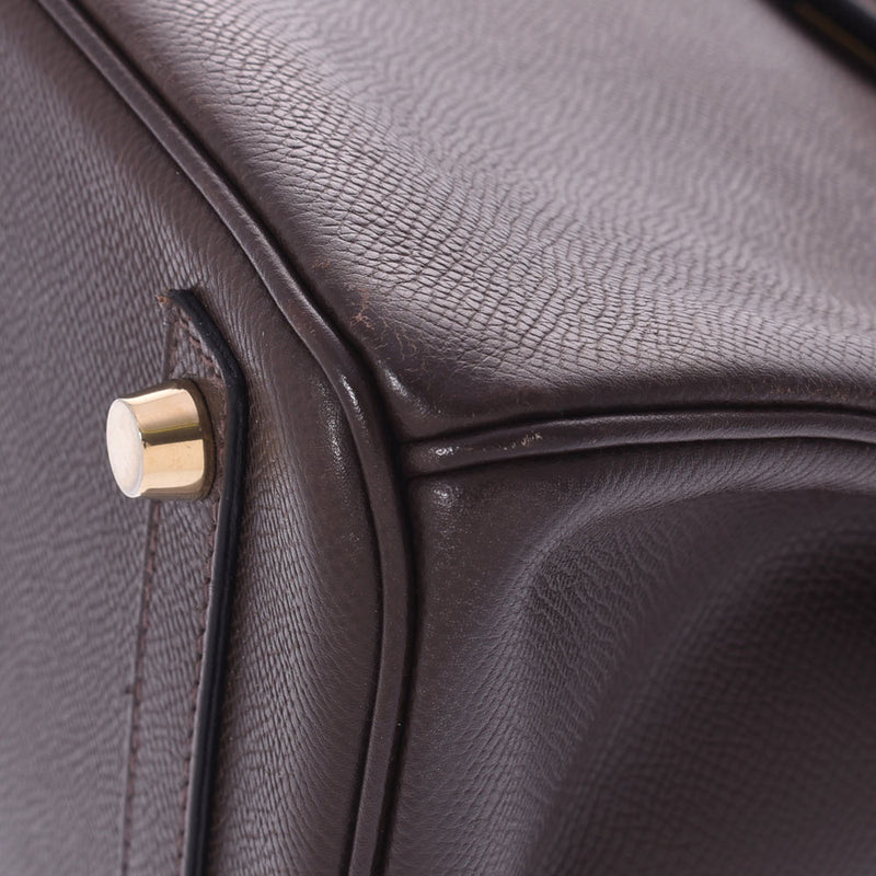 HERMES エルメス バーキン 30 茶 ゴールド金具 □K刻印(2007年頃) レディース ヴォーエプソン ハンドバッグ ABランク 中古 銀蔵
