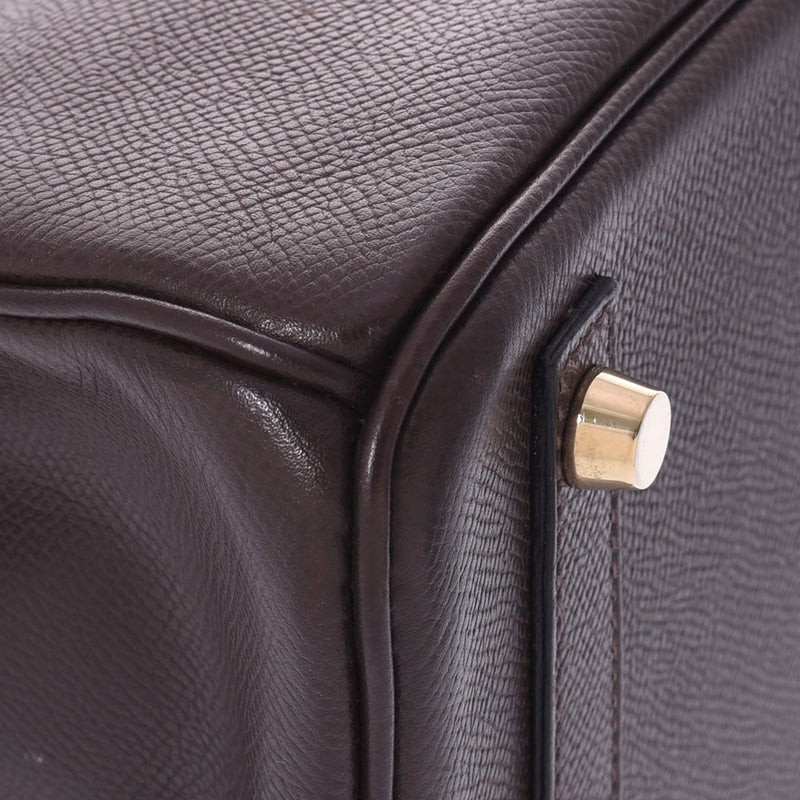 HERMES エルメス バーキン 30 茶 ゴールド金具 □K刻印(2007年頃) レディース ヴォーエプソン ハンドバッグ ABランク 中古 銀蔵