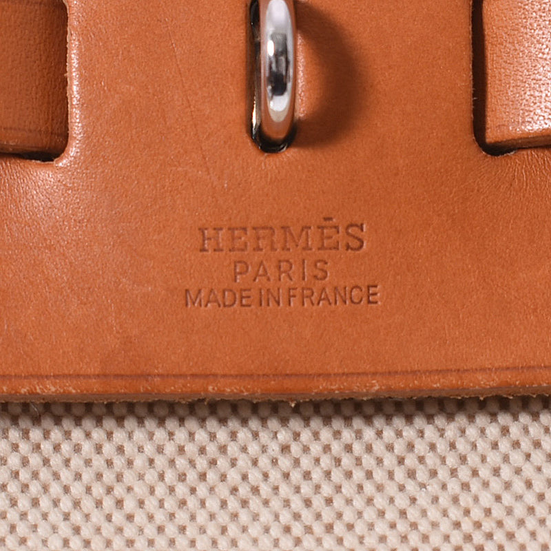 HERMES エルメス エールバッグMM ナチュラル □D刻印(2000年頃) ユニセックス キャンバス 2WAYバッグ Bランク 中古 銀蔵