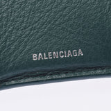 BALENCIAGA バレンシアガ ペーパーミニウォレット 緑 391446 レディース カーフ 三つ折り財布 Bランク 中古 銀蔵