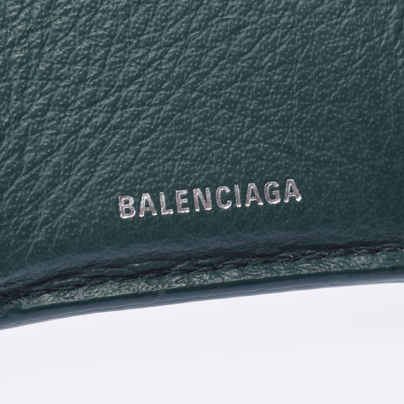 BALENCIAGA バレンシアガ ペーパーミニウォレット 緑 391446 レディース カーフ 三つ折り財布 Bランク 中古 銀蔵