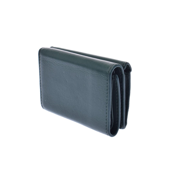 BALENCIAGA Balenciaga Paper Mini Wallet Green 391446 Ladies Calf Trimal Fold Wallet B Rank Used Ginzo