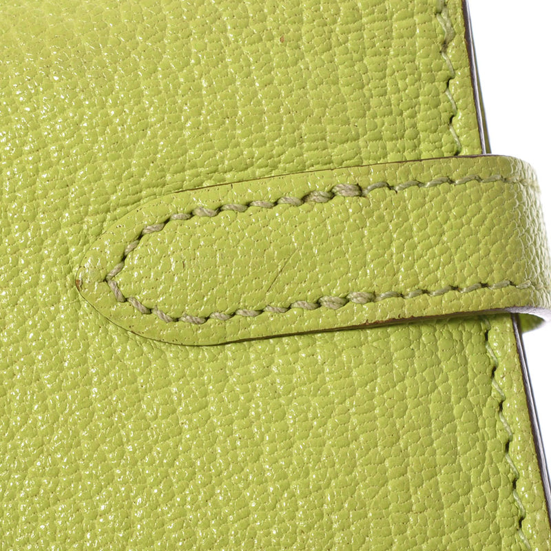 HERMES Hermes Hermes Cerry Wallet Lime Silver Bracket □ O Engraved (around 2011) Ladies Shable Long Wallet B Rank Used Ginzo