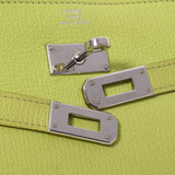 爱马仕爱马仕爱马仕（Hermes hermes cerry Cerry Cerry Wallet）石灰银支架□o雕刻（2011年）女士shable long long Wallet B等级使用Ginzo