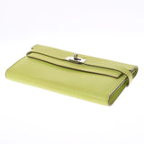 HERMES Hermes Hermes Cerry Wallet Lime Silver Bracket □ O Engraved (around 2011) Ladies Shable Long Wallet B Rank Used Ginzo