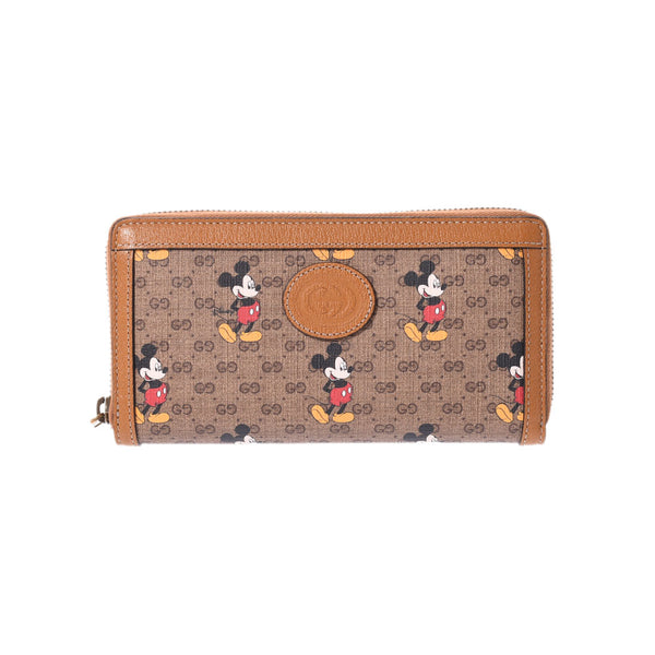 Gucci Gucci Mickey Mouse Disney Collaboration Beige 602532 Munisex GG Sprem帆布长钱包未使用的Ginzo