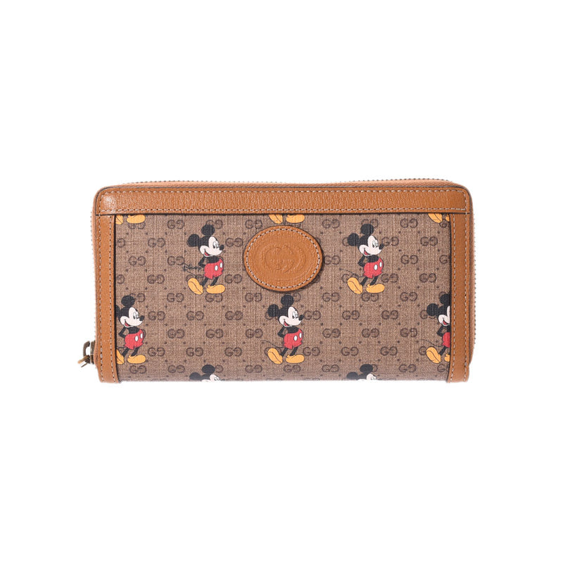 Gucci Mickey Mouse Disney合作米色男女通用GG Sprom帆布长钱包602532