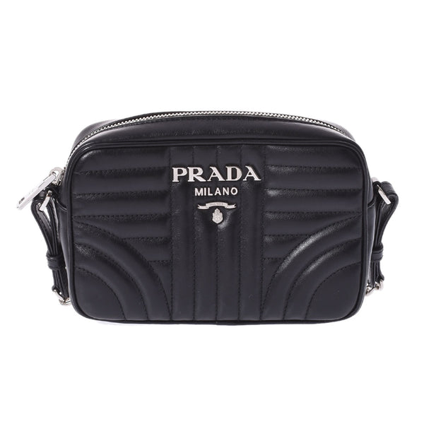 PRADA Prada Diagram Black 1BH084 Unisex Soft Calf Shoulder Bag New Used Ginzo