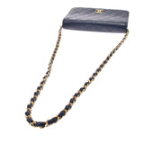 CHANEL Chanel Matrasse Push Rock Mini Chain Black Gold Bracket Ladies Ram Skin Shoulder Bag AB Rank Used Ginzo