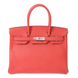 HERMES エルメス バーキン 30 ローズジャイプール シルバー金具 T刻印(2015年頃) レディース ヴォーエプソン ハンドバッグ ABランク 中古 銀蔵