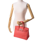 HERMES エルメス バーキン 30 ローズジャイプール シルバー金具 T刻印(2015年頃) レディース ヴォーエプソン ハンドバッグ ABランク 中古 銀蔵
