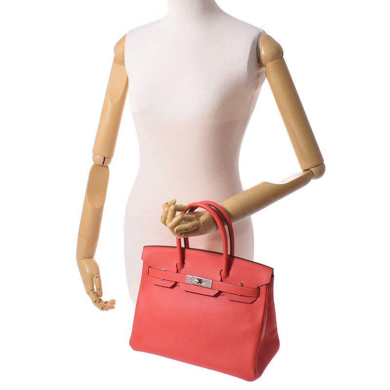 HERMES エルメス バーキン 30 ローズジャイプール シルバー金具 T刻印(2015年頃) レディース ヴォーエプソン ハンドバッグ ABランク 中古 銀蔵