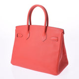 HERMES エルメス バーキン 30 ローズジャイプール シルバー金具 T刻印(2015年頃) レディース ヴォーエプソン ハンドバッグ ABランク 中古 銀蔵