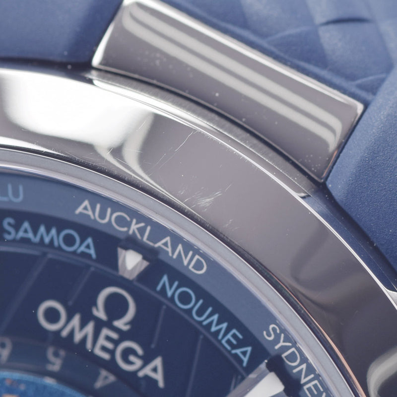 OMEGA Omega Sea Master Aqua Terra GMT 220.12.43.22.03.001 Men's SS/Rubber Watch Automatic Blue Dial A Rank used Ginzo