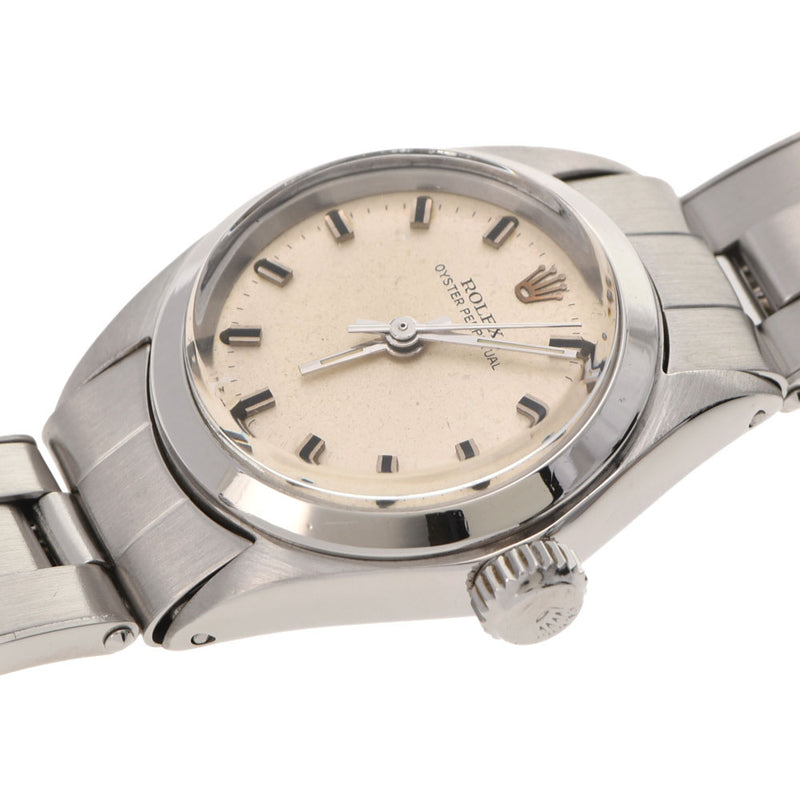 ROLEX Rolex Oyster Purpetual Antique 6618 Ladies SS Watch Automatic Silver Dial AB Rank used Ginzo