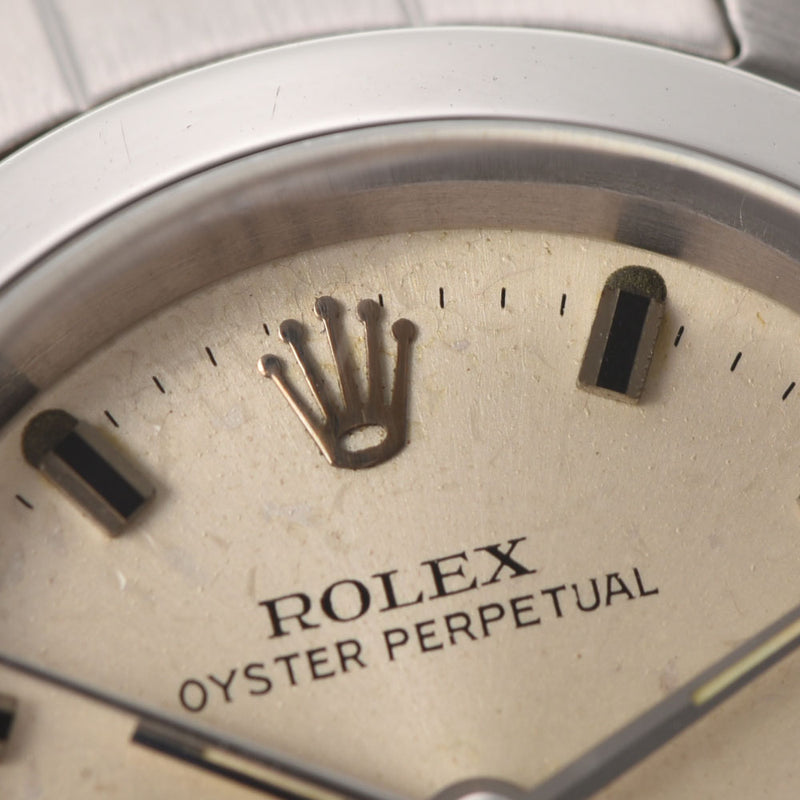 ROLEX Rolex Oyster Purpetual Antique 6618 Ladies SS Watch Automatic Silver Dial AB Rank used Ginzo