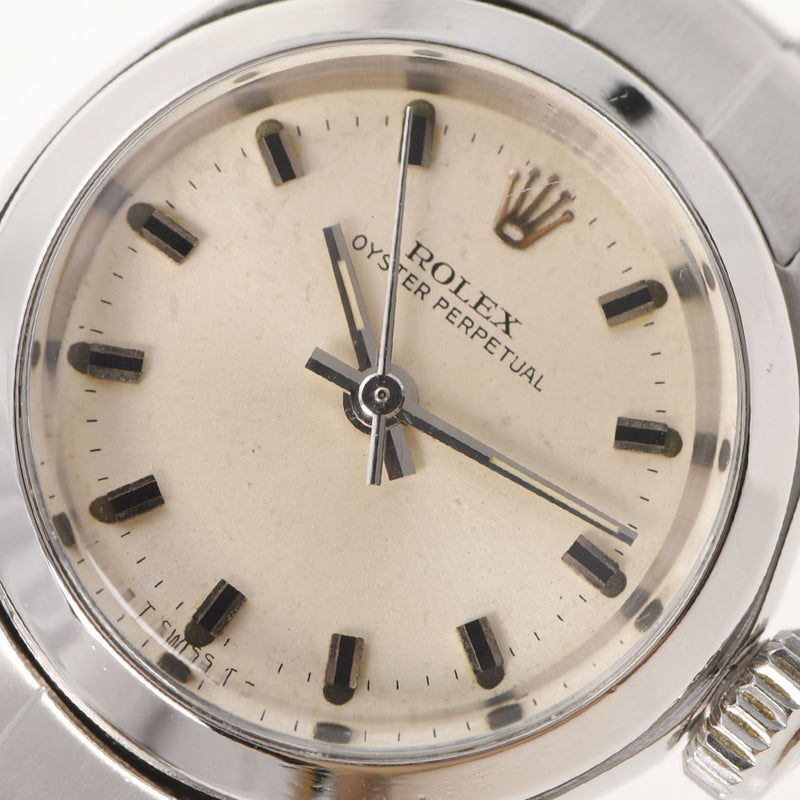 ROLEX Rolex Oyster Purpetual Antique 6618 Ladies SS Watch Automatic Silver Dial AB Rank used Ginzo