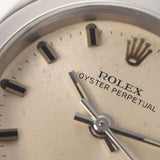 ROLEX Rolex Oyster Purpetual Antique 6618 Ladies SS Watch Automatic Silver Dial AB Rank used Ginzo