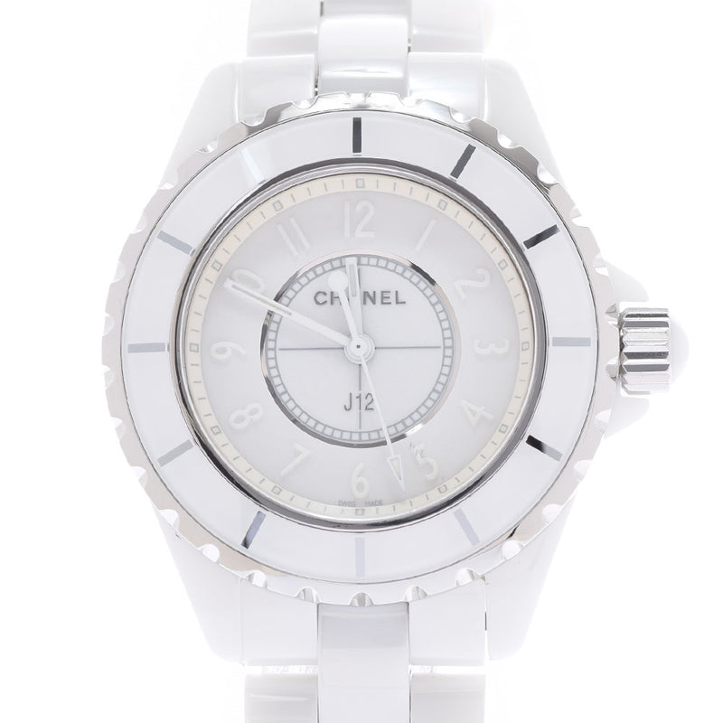 CHANEL Chanel J12 33mm White Phantom H3442 Boys White Ceramic/SS Watch Quartz White Dial A Rank used Ginzo