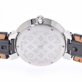 LOUIS VUITTON Louis Vuitton Tambou Slim 33 8P Diamond Monogram Q13MJ Boys SS/Leather Watch Quartz Silver Dial A Rank Used Ginzo