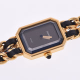 香奈儿香奈儿（Chanel Chanel）首映尺寸XL H0001女士GP/Leather Watch Quartz Black Dial A RANS二手Ginzo
