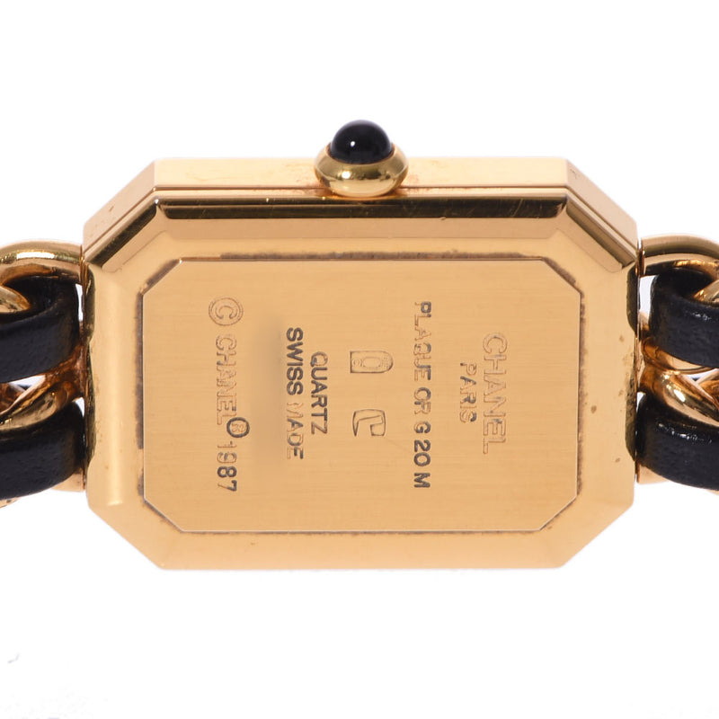 香奈儿香奈儿（Chanel Chanel）首映尺寸XL H0001女士GP/Leather Watch Quartz Black Dial A RANS二手Ginzo