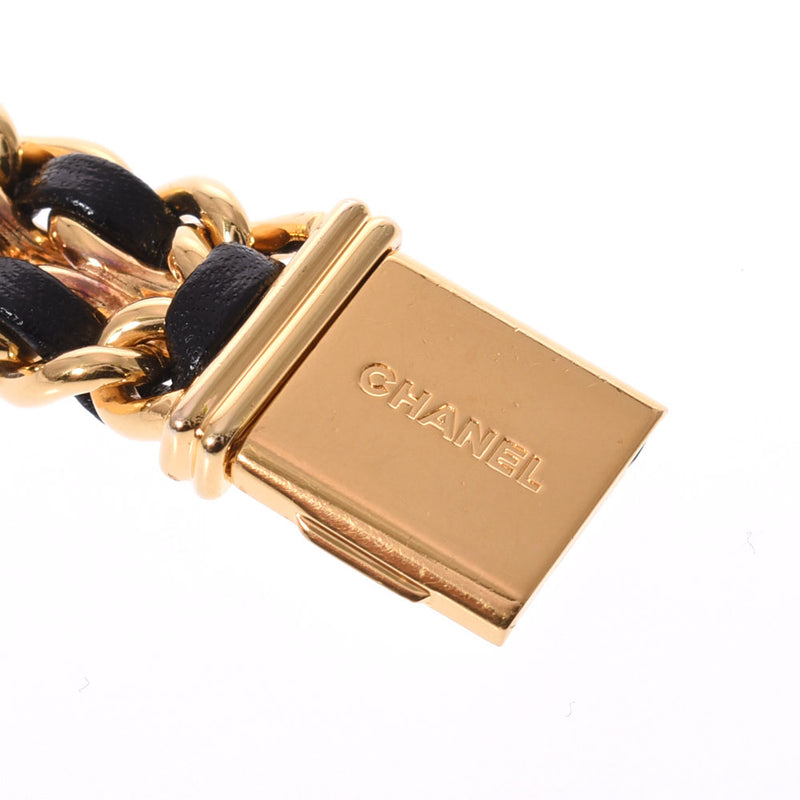 香奈儿香奈儿（Chanel Chanel）首映尺寸XL H0001女士GP/Leather Watch Quartz Black Dial A RANS二手Ginzo