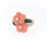 Other coral Calcedony diamond 0.44ct Gold/Pink 12 Ladies K18YG Ring/Ring A Rank Used Ginzo