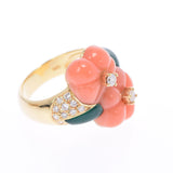 Other coral Calcedony diamond 0.44ct Gold/Pink 12 Ladies K18YG Ring/Ring A Rank Used Ginzo