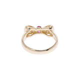 NINA RICCI Ninarich Ribbon Motif Diamond 0.21ct 11 Ladies K18YG/Ruby Ring/Ring A Rank Used Ginzo