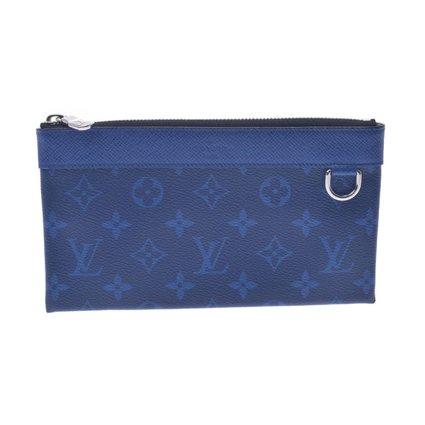 LOUIS VUITTON Louis Vuitton Taiga Lama Pochette Discavary PM Cobalt M30278 Men's Leather Clutch Bag A Rank used Ginzo