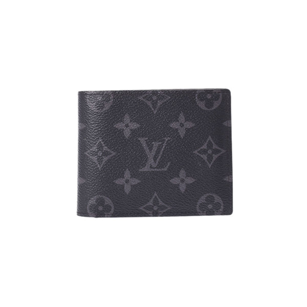 LOUIS VUITTON Louis Vuitton Monogram Eclipse Portofoyille Marco NM Black/Gray M62545 Men's Monogram Eclipse Canvas Born Wallet B Rank Used Ginzo