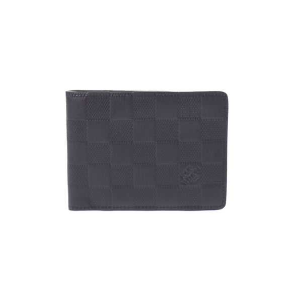 LOUIS VUITTON Louis Vuitton Damiian Finish Portofoy Yumulged Portul Onyx N63124 Men's Leather Bi -Fold Wallet AB Rank Used Ginzo