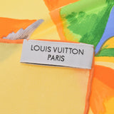 LOUIS VUITTON Louis Vuitton Care 90 Lv Logo Monogram Flower Yellow/Orange Ladies Silk 100% Scarf A Rank used Ginzo