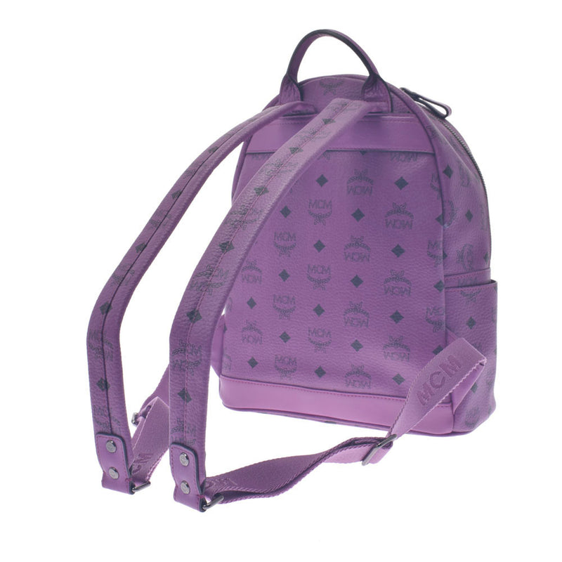 MCM MCM EEM背包螺柱紫色银支unisex皮革背包daypack a级使用ginzo