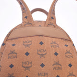 MCM MCM Backpack Studs Cognac Silver/Gold Bracket Ladies Leather Backpack/Daypack AB Rank Used Ginzo