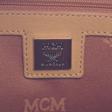 MCM MCM背包螺柱Cognac Silver/Gold Bracket女士皮革背包/Daypack AB级使用Ginzo