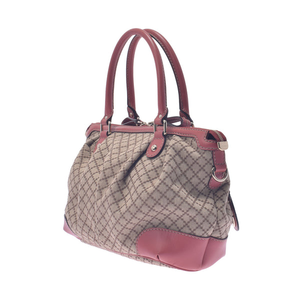 GUCCI Gucci Diamanto Sukye 2WAY Beige/Pink Beige 247902 Ladies Canvas/Leather Handbag A Rank Used Ginzo