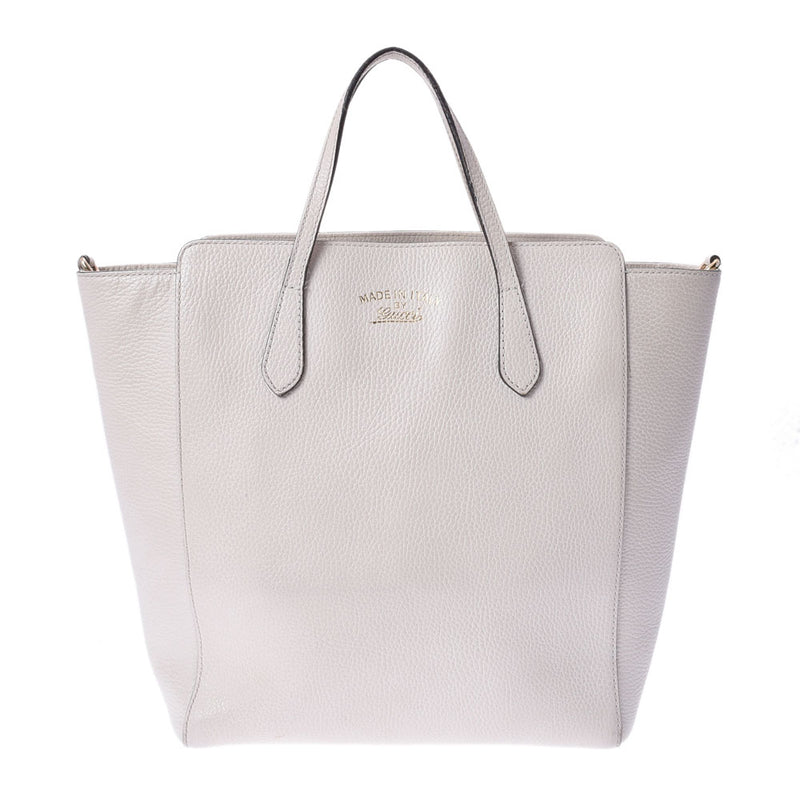 GUCCI Gucci 2WAY White 368824 Ladies Calf Tote Bag B Rank used Ginzo