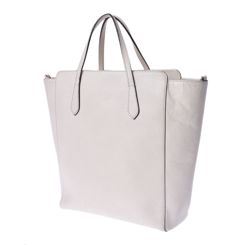 GUCCI Gucci 2WAY White 368824 Ladies Calf Tote Bag B Rank used Ginzo