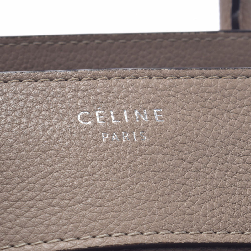 CELINE セリーヌ ラゲージ ミニショッパー  グレージュ レディース カーフ ハンドバッグ Bランク 中古 銀蔵