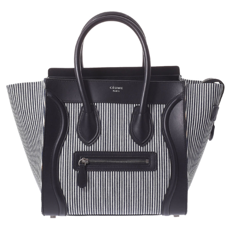 Celine Lague Micro Shopper Stripe Black Ladies Handbag Celine used