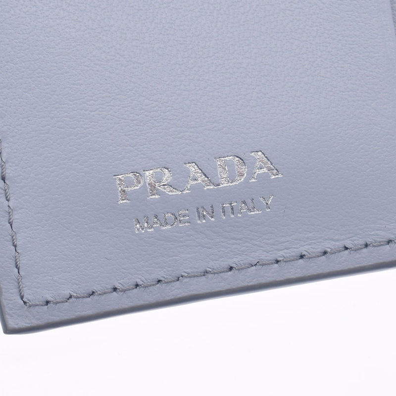 PRADA プラダ コンパクトウォレット グレー レディース レザー 二つ折り財布 Aランク 中古 銀蔵